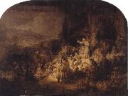 REMBRANDT Harmenszoon van Rijn St.John the Baptist Preaching oil painting